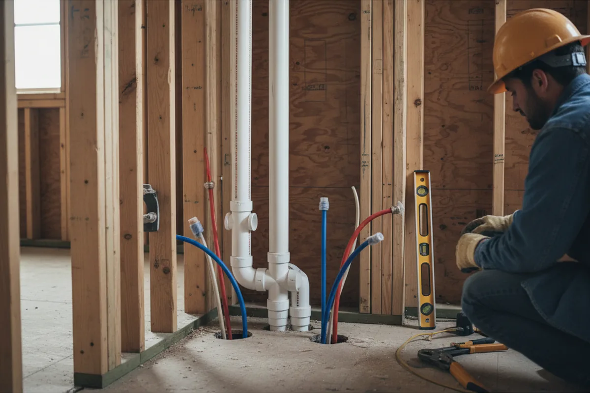 Drain and supply rough-in during Leak Detection in Somerdale